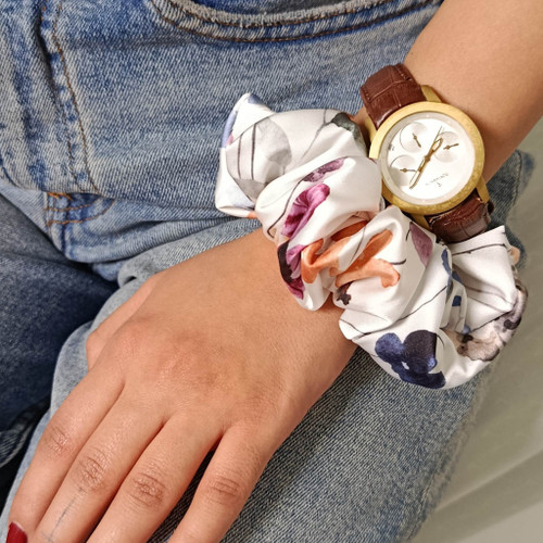 اسکرانچی طرحدار مدیوم ابریشم first class